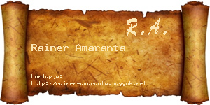 Rainer Amaranta névjegykártya